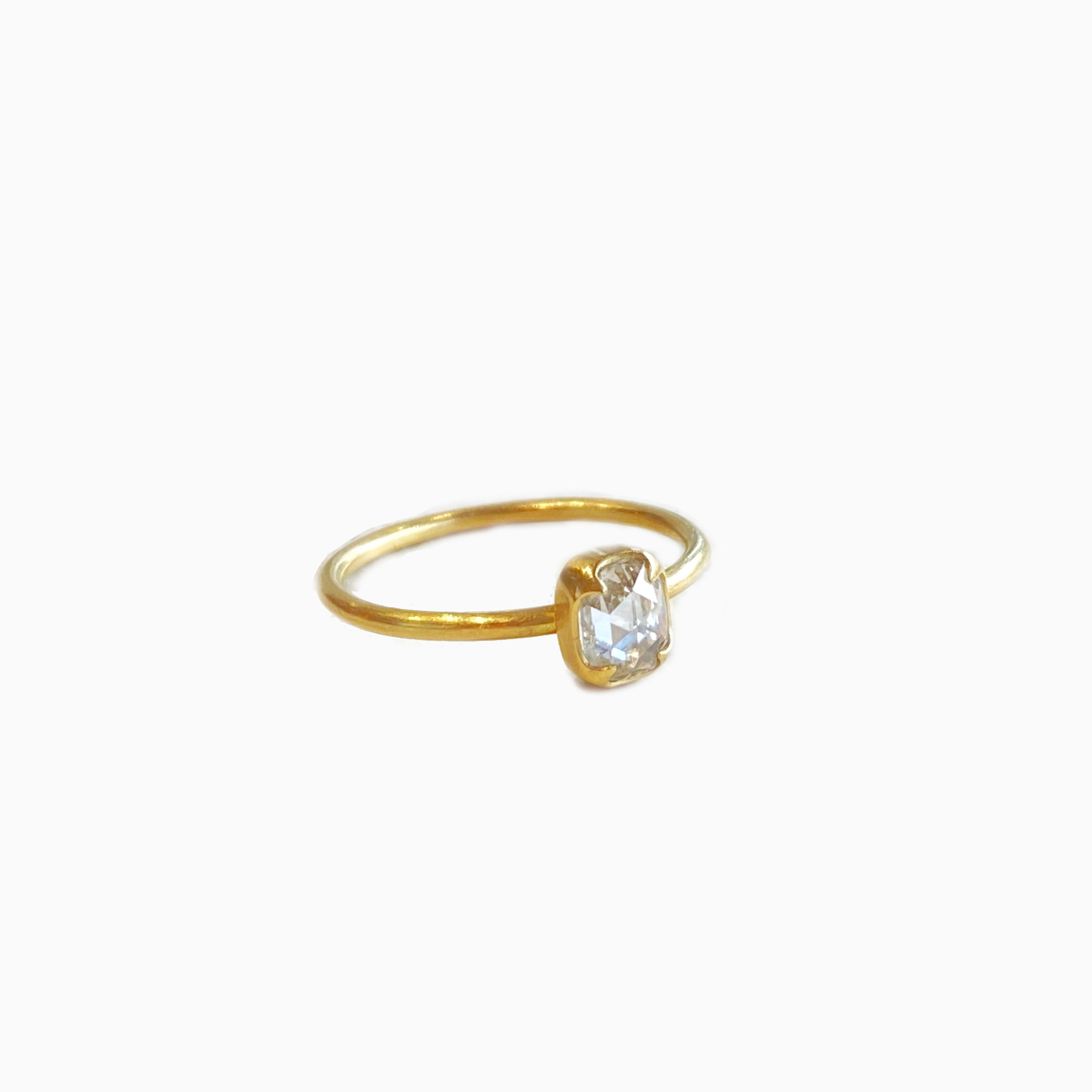 White Rose-Cut Diamond Ring