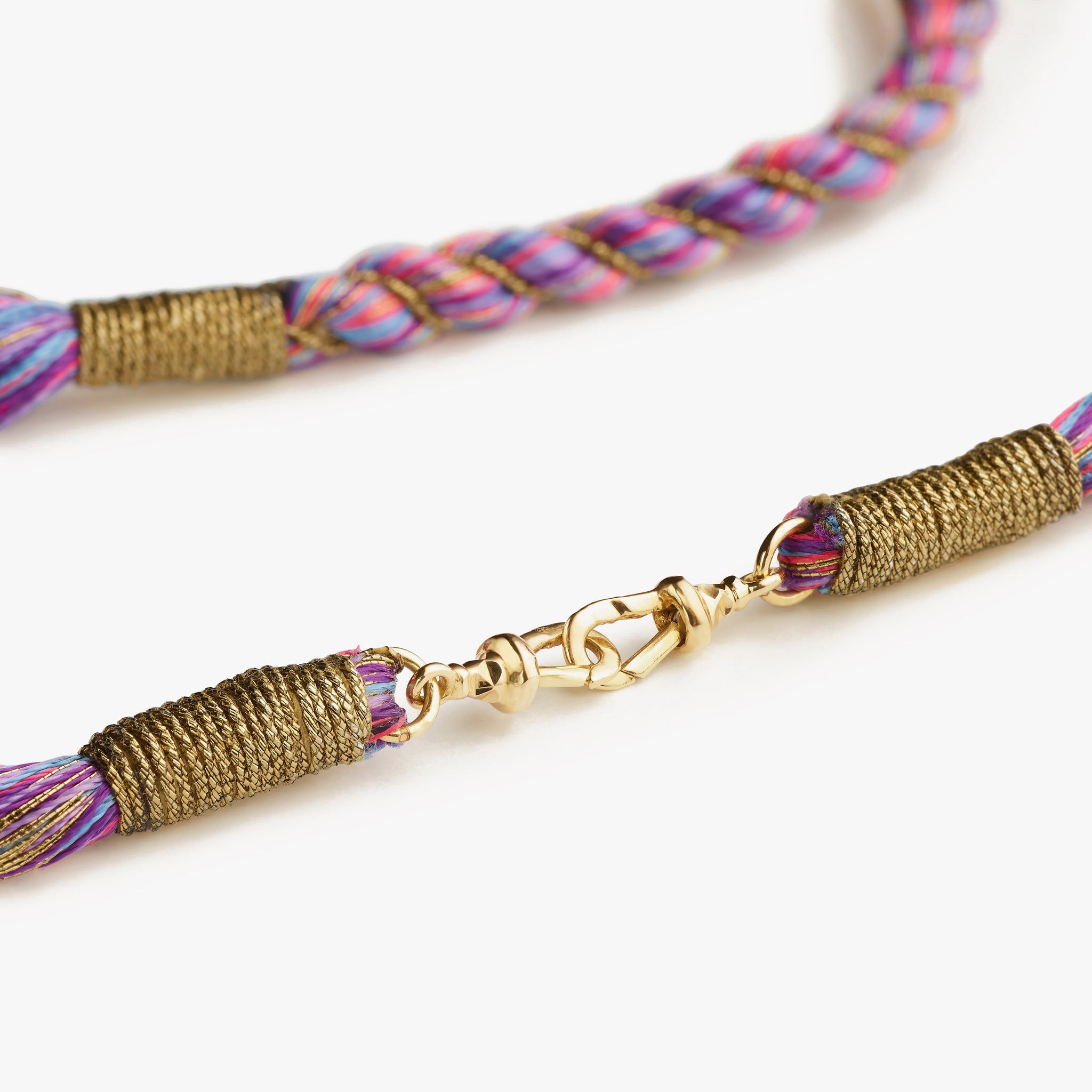 Pink and Gold Long Rathi Cord