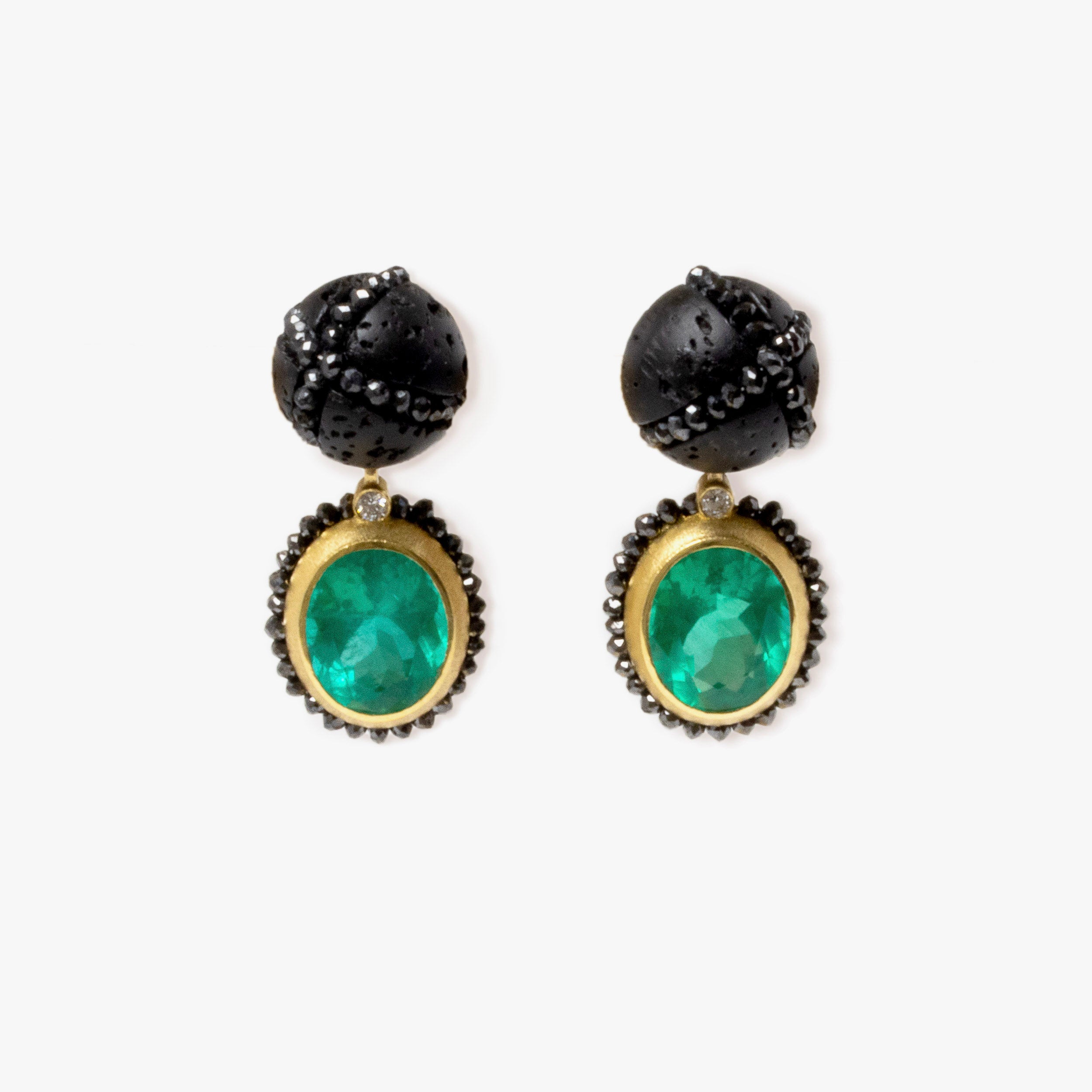 Constellation Earrings with Emeralds