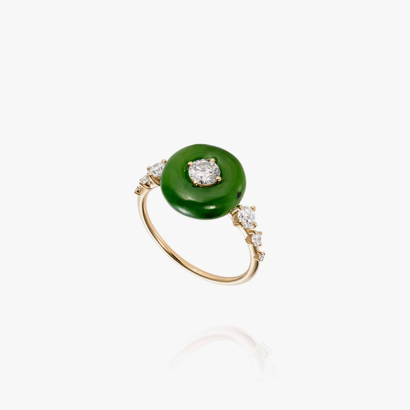 Orbit Ring in Nephrite Jade