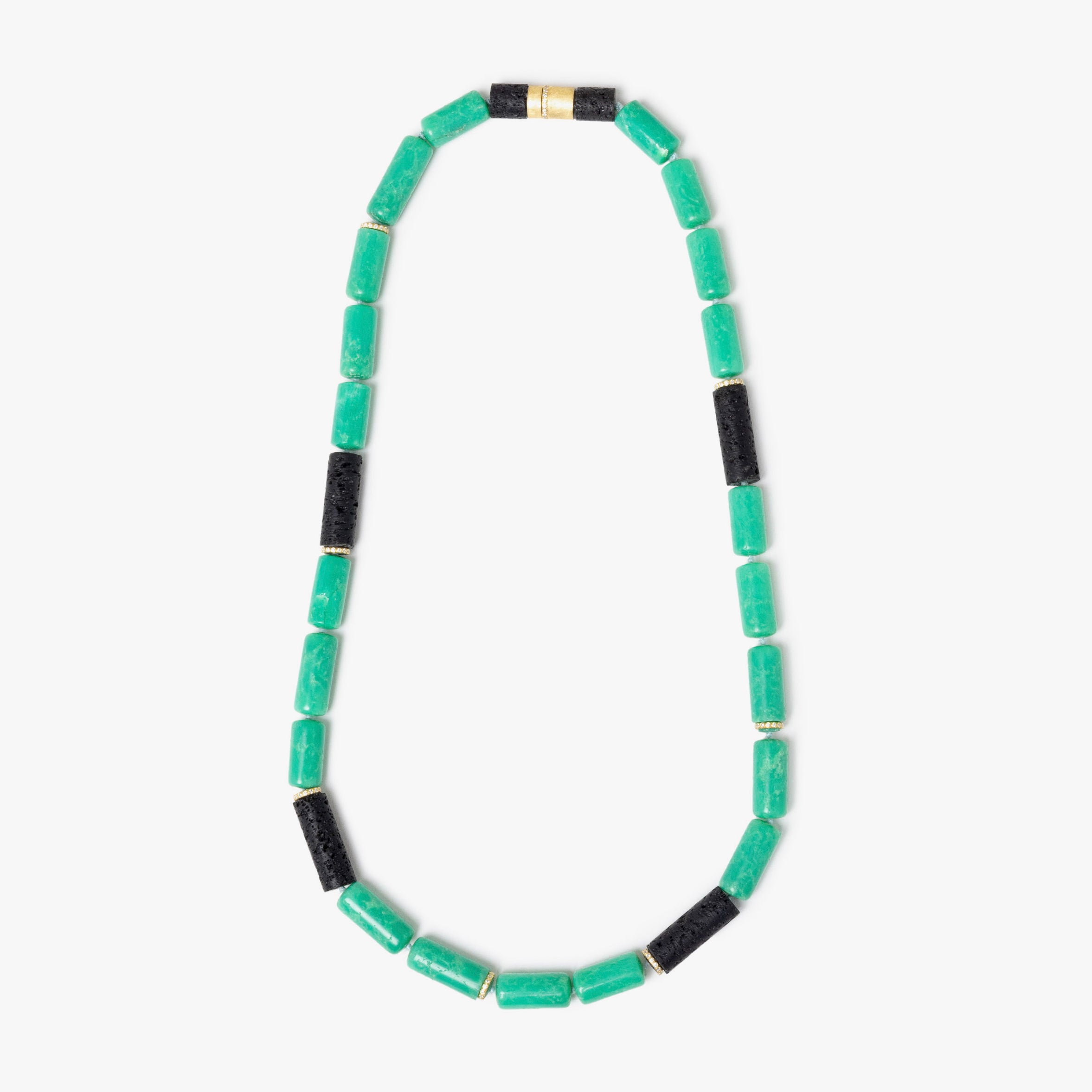 Inlay Lava and Chyrsophrase Necklace