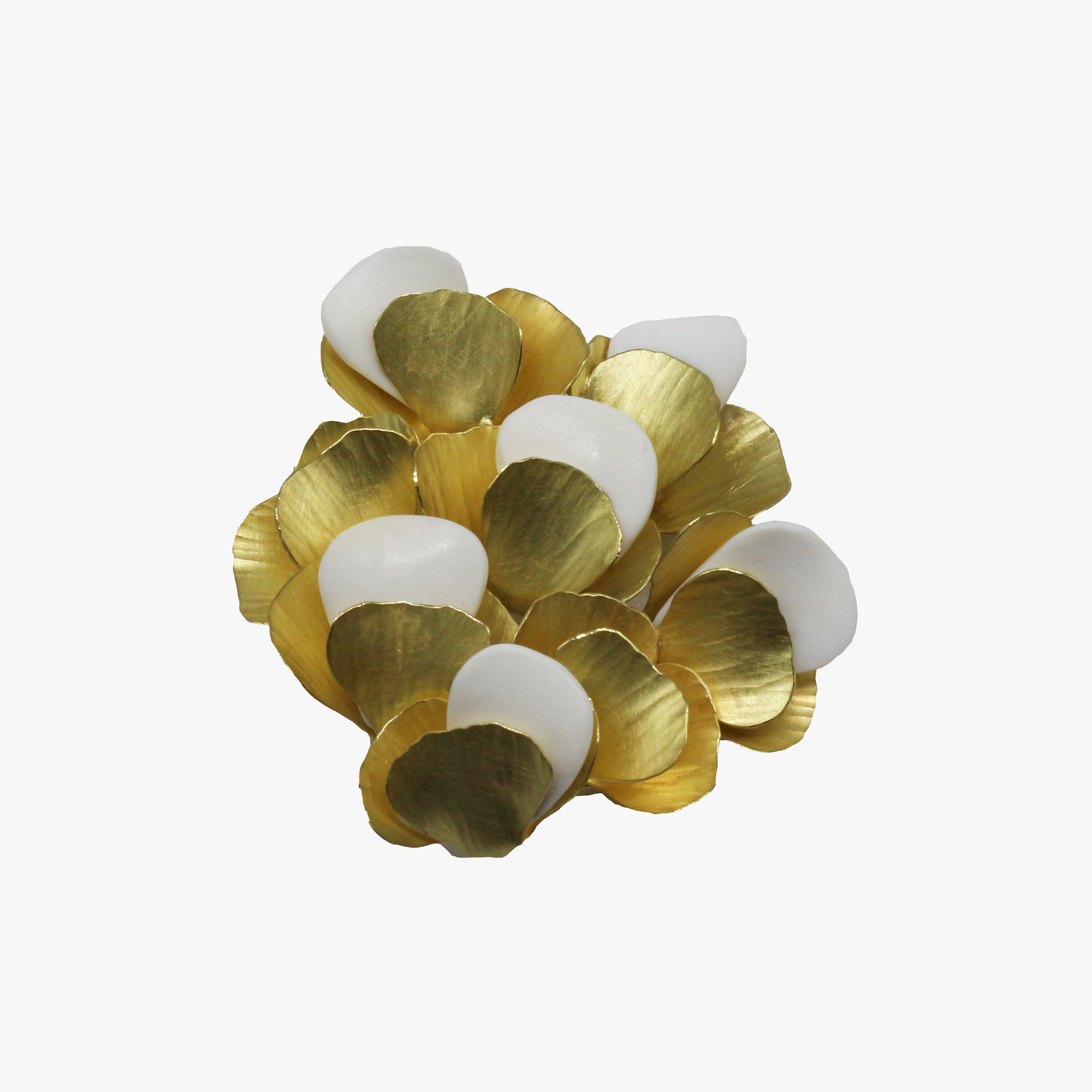 Spring Brooch with White Chalcedony