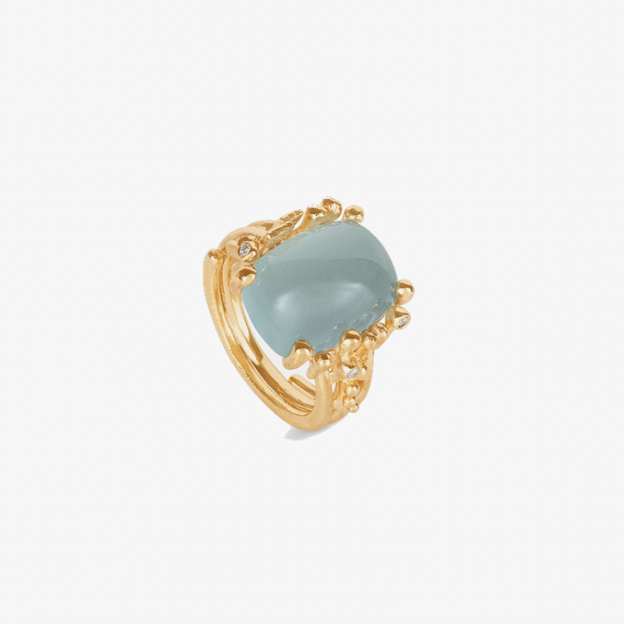 Boho Ring Medium with Aquamarine