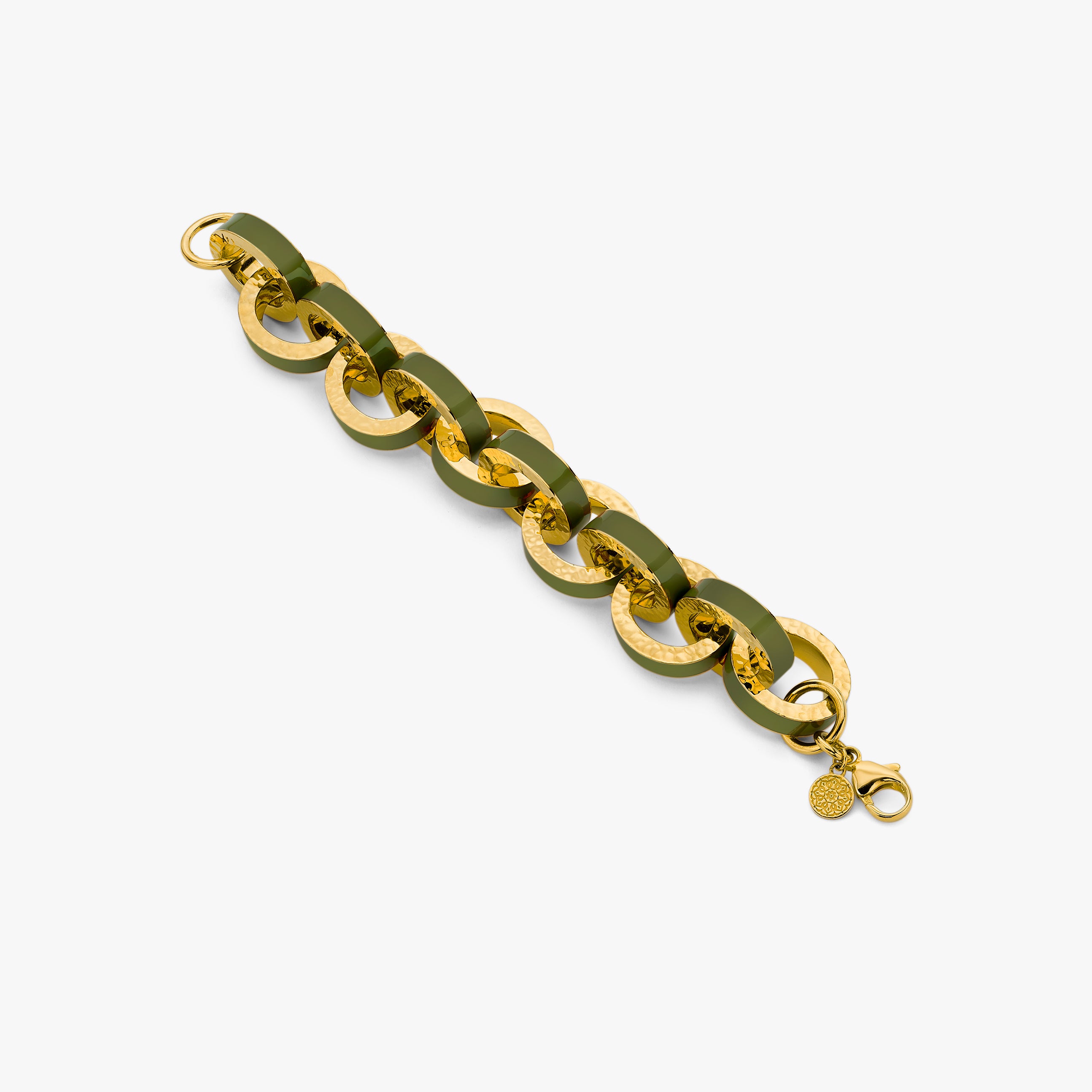 Army Green Enamel Link Bracelet