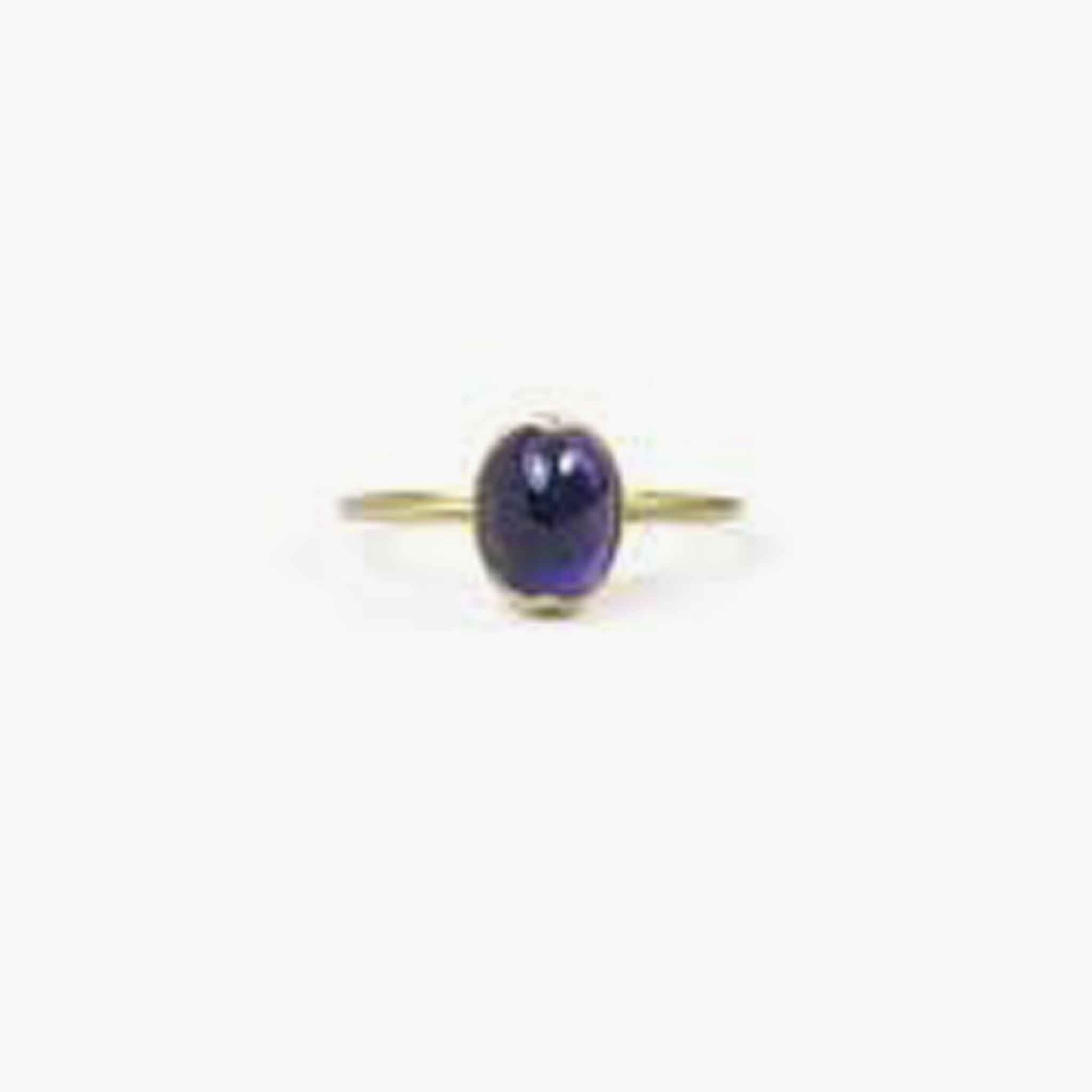 Oval Dark Purple Sapphire Ring