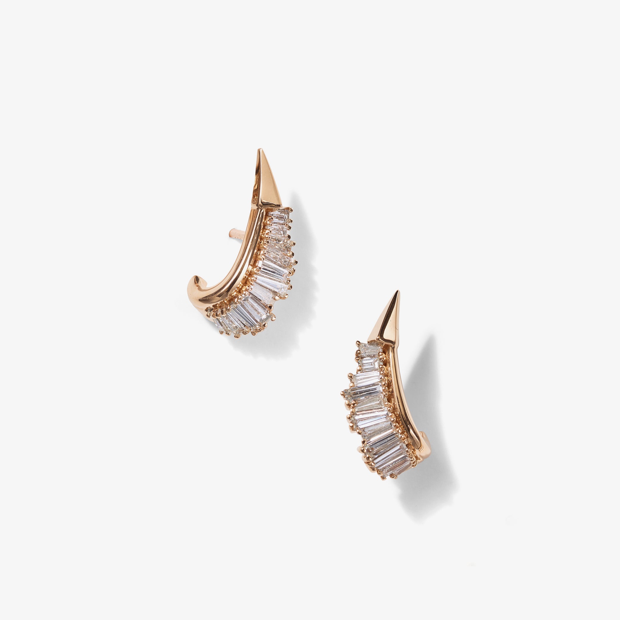 Ruched Ear Clips - Diamond
