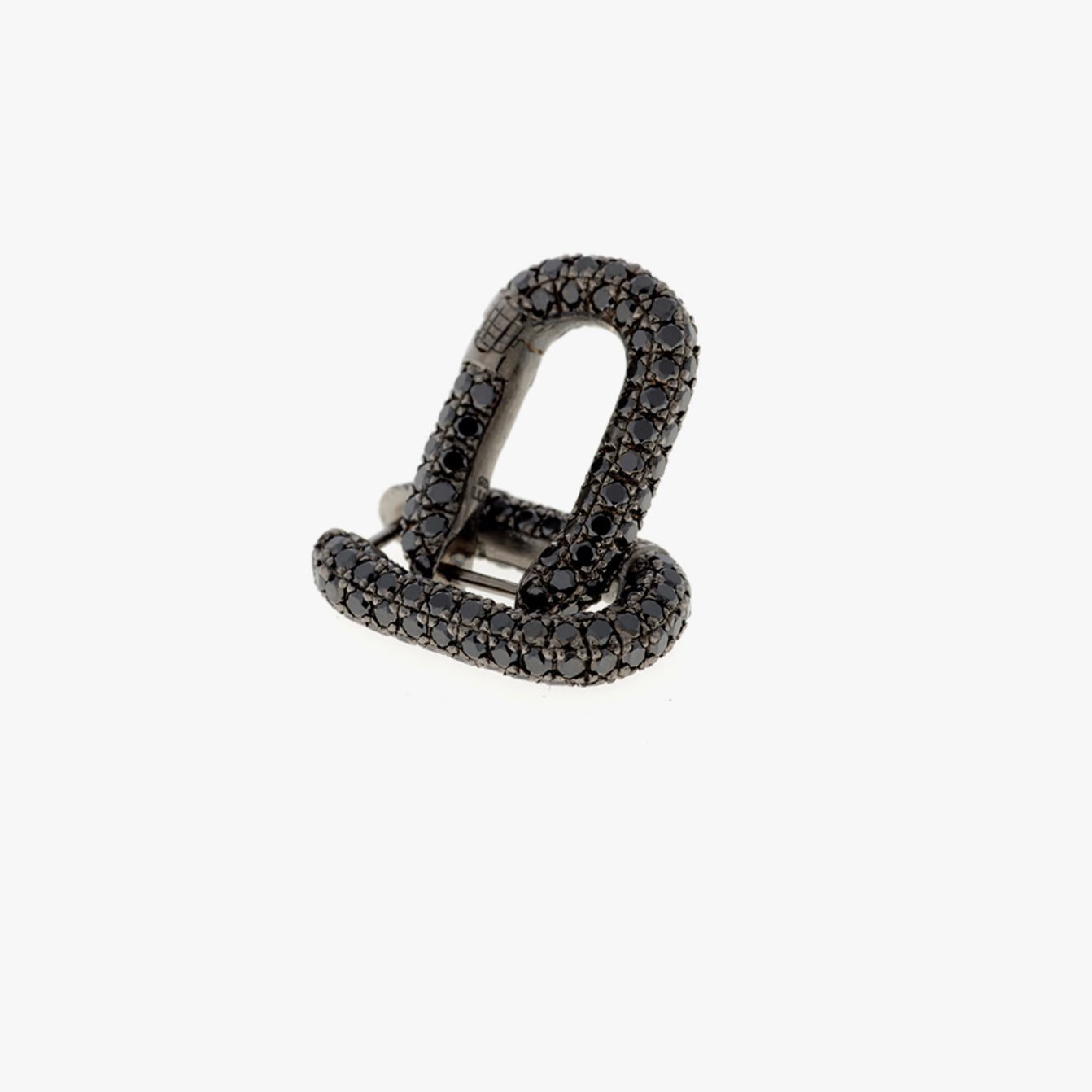 Single Link Style Earrings with Black Diamond