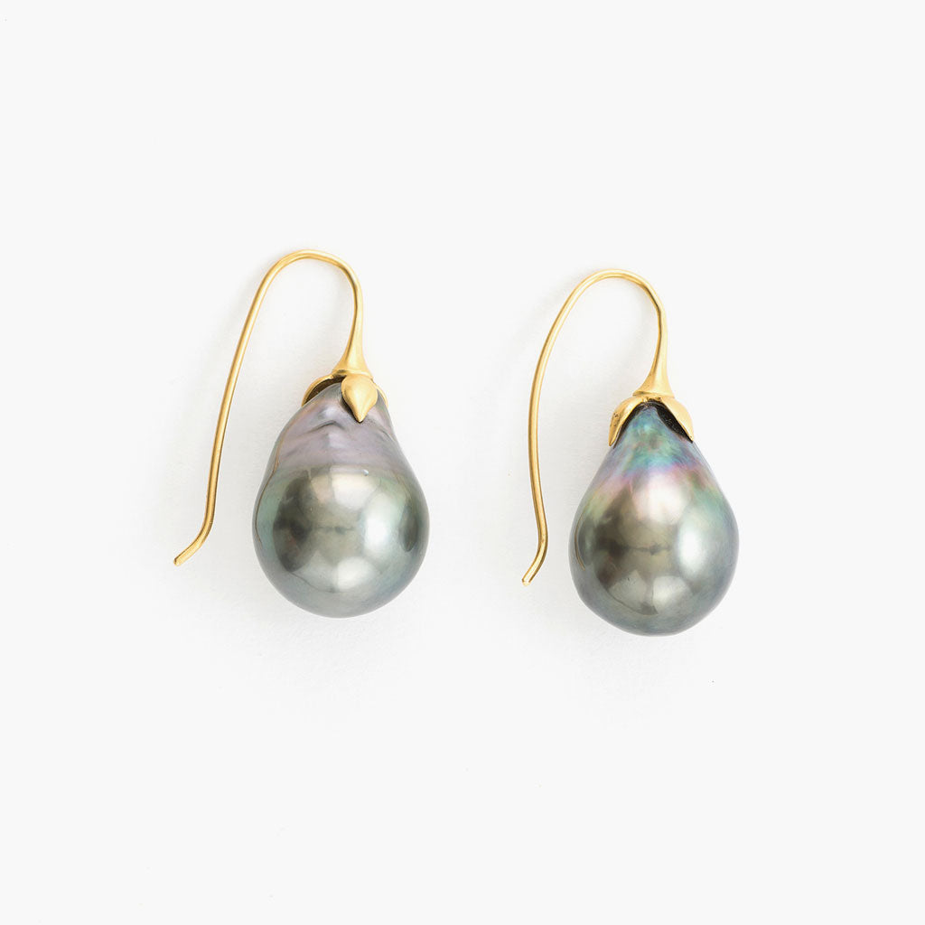 Eggplant Pearl Earrings