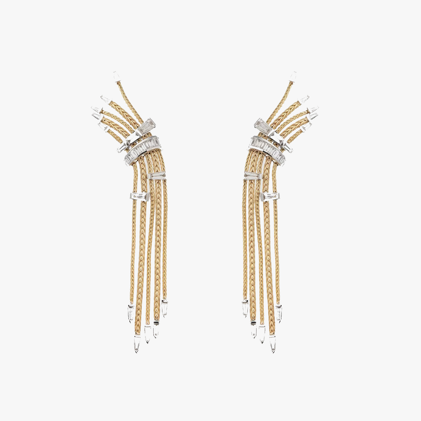 Together Dangle Earrings with Tapered Baguette Diamonds
