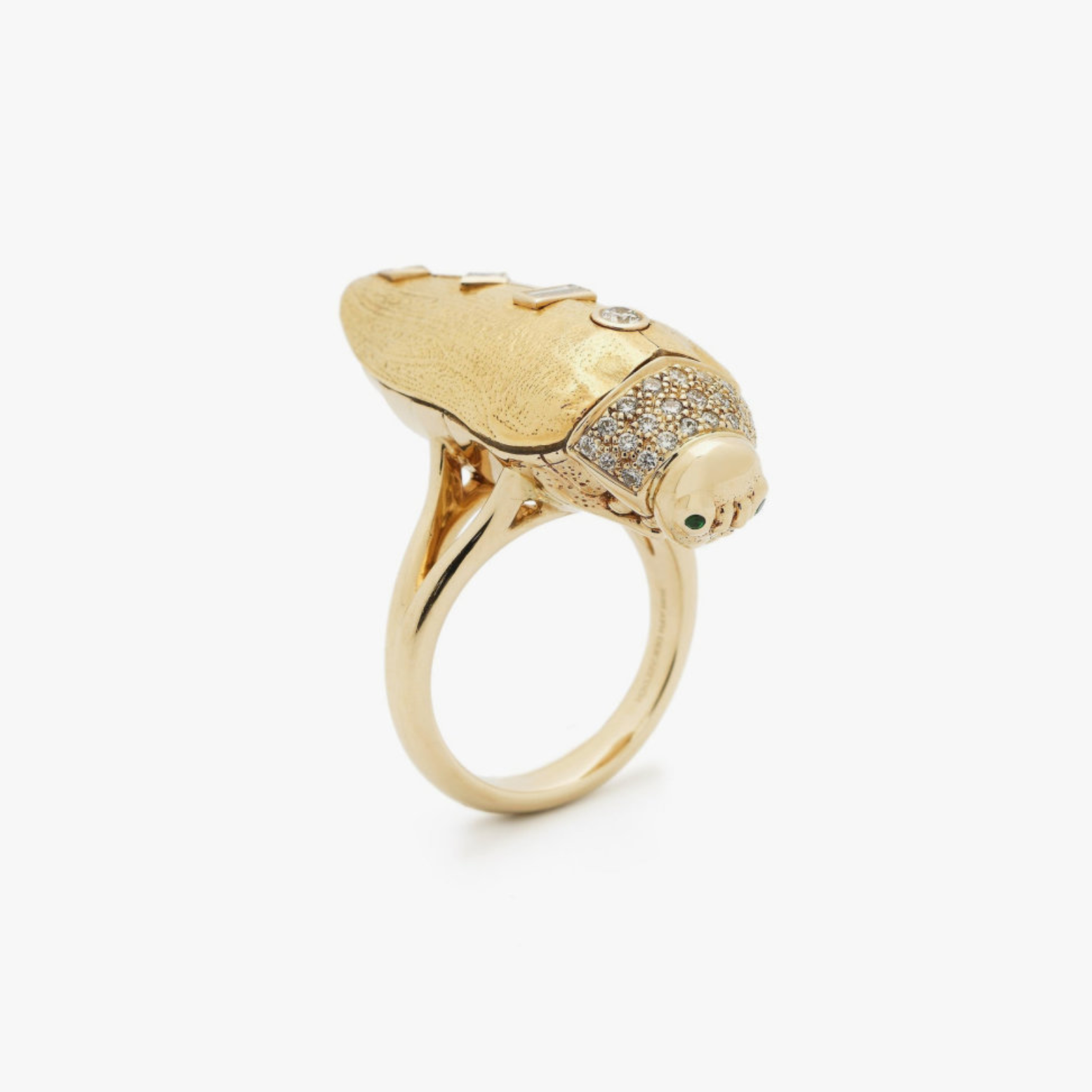 Gold Scarab Pop Art Diamond Ring