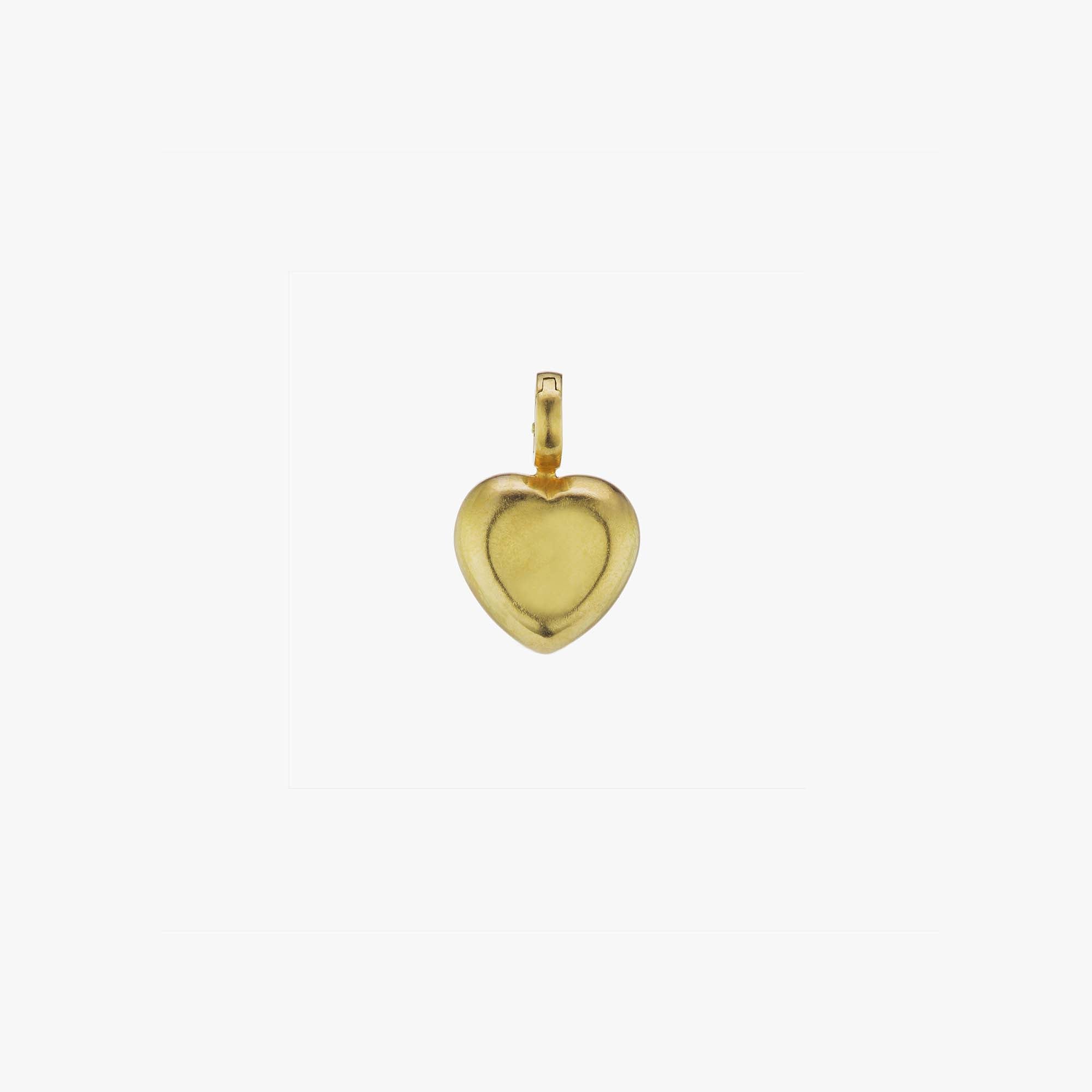 Puffy Heart Charm in Yellow Gold