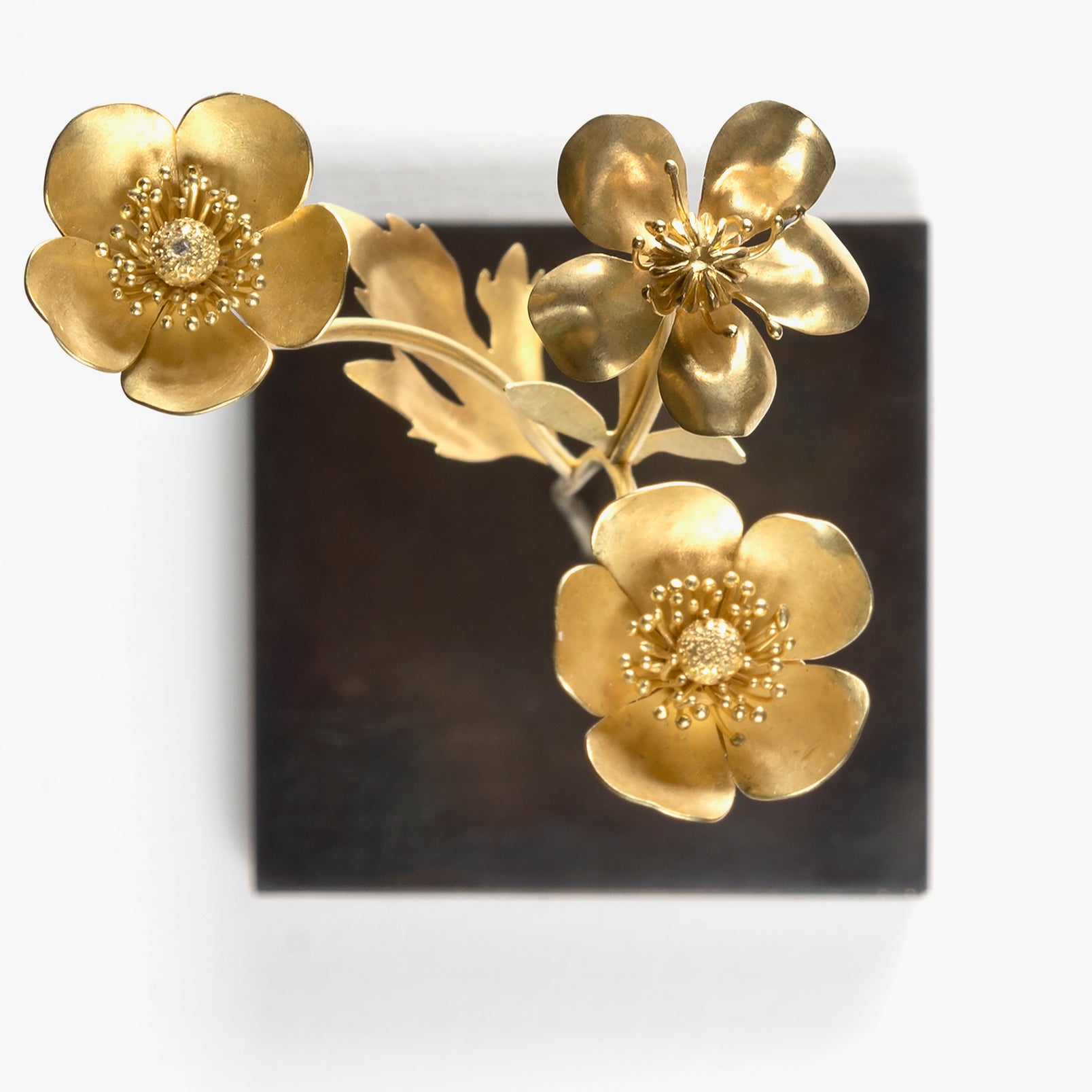 Buttercup Sculpture with Studs and Necklace